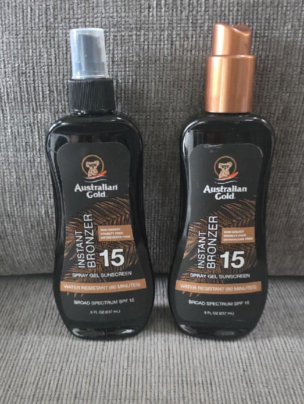 Australian Gold Instant Bronzer SPF 15 Spray Gel Sunscreen, 2 Bottles, 8oz Each. - Picture 8 of 8